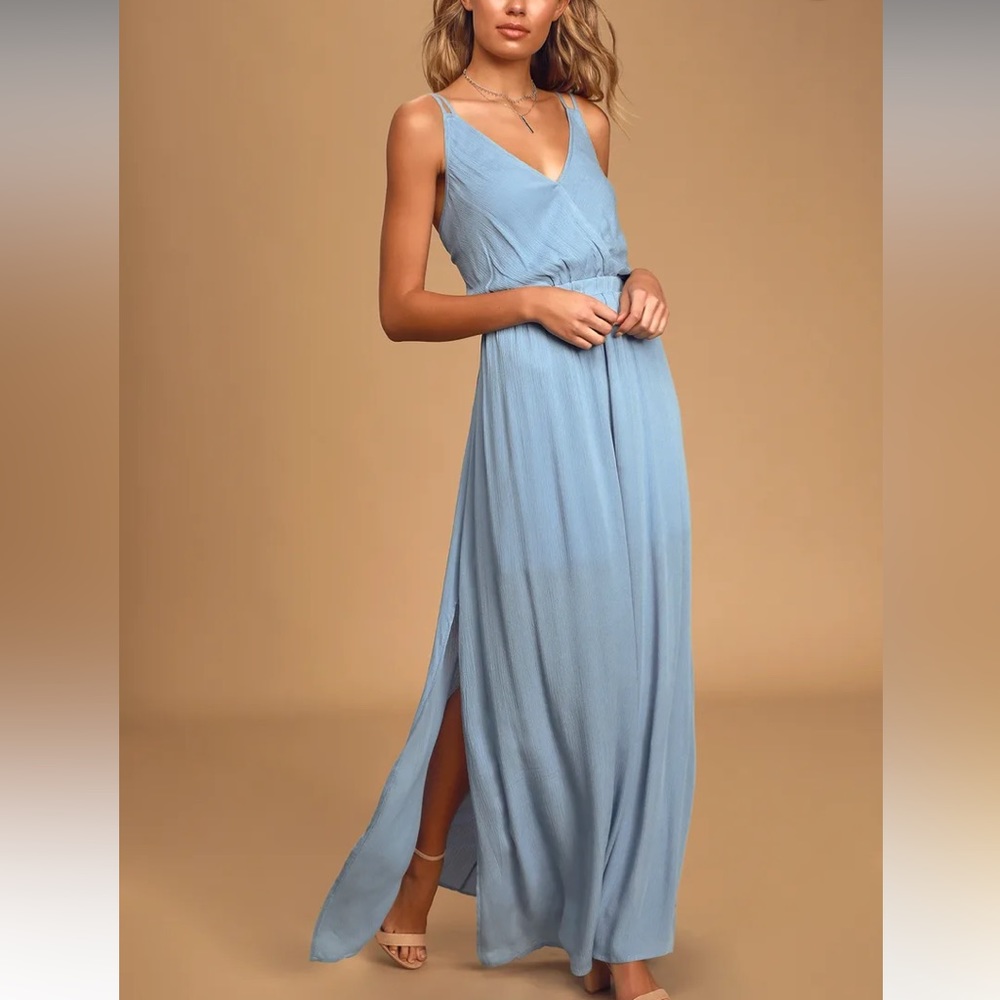 Slate blue maxi dress, small